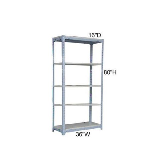 KUBIC Metal SHELVING - 5 plates - H80"xW36 x D16"
