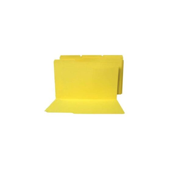Colored File Folders Top Tab 1/3 Cut Canary Legal (100/Box)