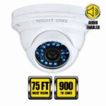 Hi-Resolution 900 TVL Security Dome Camera, Audio Enabled, with 75 ft. of Night Vision
