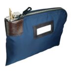 MMF Industries 233110808 8 1/2" x 11" Navy Nylon Seven-Pin Security / Night Deposit Bag with 2 Keys