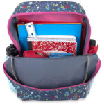 Girl's 6 in 1 Backpack Set With Lunch Bag, Pencil Case, Bottle, Keychain, Clip (Flowers) - Image 5