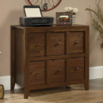 Sauder Console With File - Rum Walnut Finish
