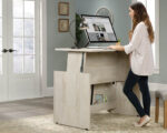 Sauder Sit/Stand Desk - Chalked Chestnut Finish