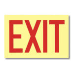 Brooks G112 Glow-In-The-Dark Self-adhesive Vinyl Sign ”EXIT” - 12" x 8"