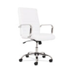 HON/BASYX - Mid-Back SEATING - Wheels/Arms - Leather/White - Image 2