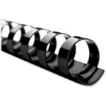 GBC4090010 CombBind Standard Spines, 1/4" Diameter, 25 Sheet Capacity, Black, 25/Box By SWINGLINE