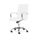 HON/BASYX - Mid-Back SEATING - Wheels/Arms - Leather/White - Image 3