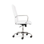 HON/BASYX - Mid-Back SEATING - Wheels/Arms - Leather/White - Image 4