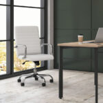 HON/BASYX - Mid-Back SEATING - Wheels/Arms - Leather/White