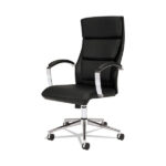 HON/BASYX - High-Back SEATING - Wheels/Arms - Leather/Black - Image 4