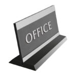 U.S. Stamp and Sign and Headline Century Series 3x9 Inch Office, Black and Silver, 4762
