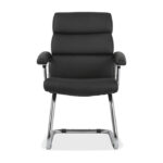 Traction High-Back Modern Guest Chair - Leather Reception Black (vl102sb11) Contemporary Faux Adjustable Height - Image 2