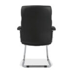 Traction High-Back Modern Guest Chair - Leather Reception Black (vl102sb11) Contemporary Faux Adjustable Height - Image 3