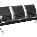 KUBIC Steel SEATING - 3-Seat - Arm -Upholstered Black/Chrome