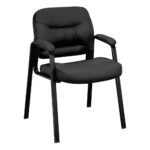 HON/BASYX - Guest SEATING- Leg Base/Pad Arms - Leather Black